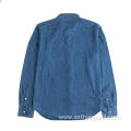 Fashion Men's Long Sleeve Blue Comfortable Denim Shirt